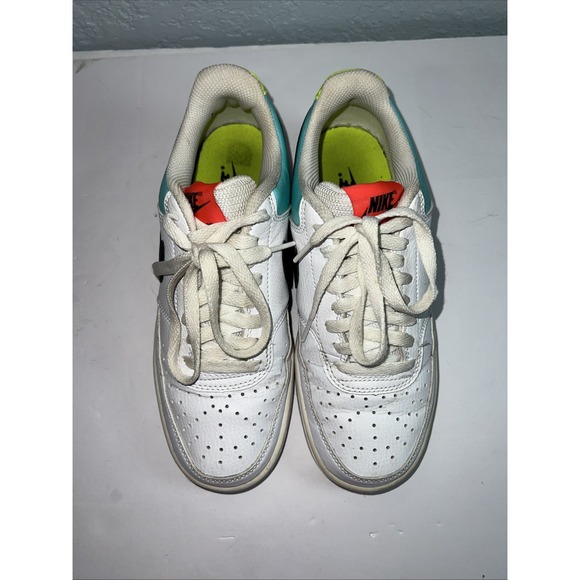 Nike Womens Court Vision Lo White Aqua Black Green Size 7.5 Shoes CZ9352-100 - Picture 2 of 9